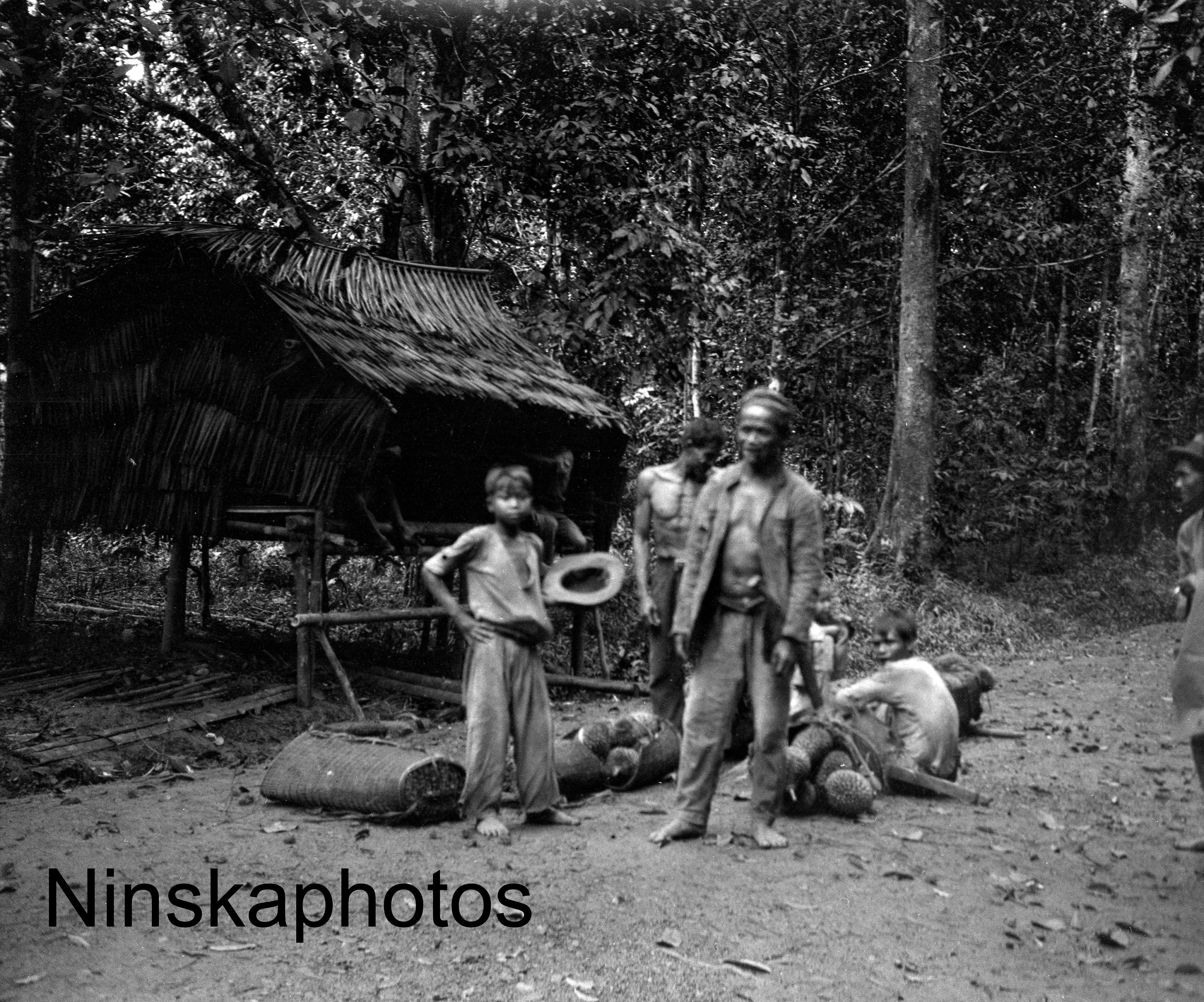 Kuching, Sarawak 1925 - Figures by the Roadside, Borneo, Malaysia by J ...