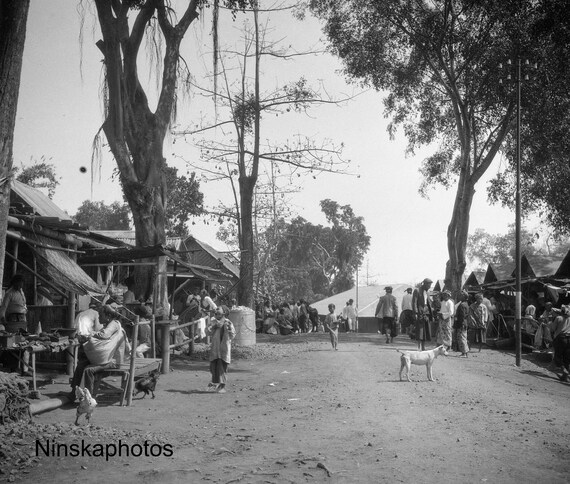 Village of Poespo - Street Scene - Locals - Java, Indonesia - 1925 - Fine Art Antique Photo Print - BNW - Vintage Photo - 3110