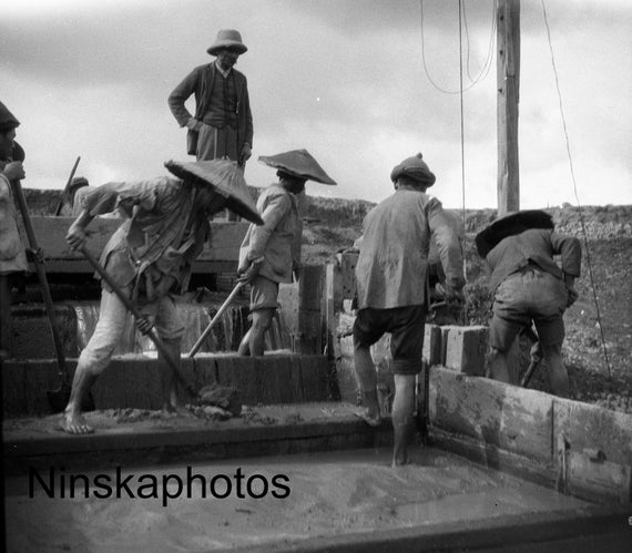 Mogok Ruby Mines, Washing or Sluicing for Rubies, Myanmar, Burma, Asia, 1920s antique photo reprint, Colonial Burma, Mining, Gemstones
