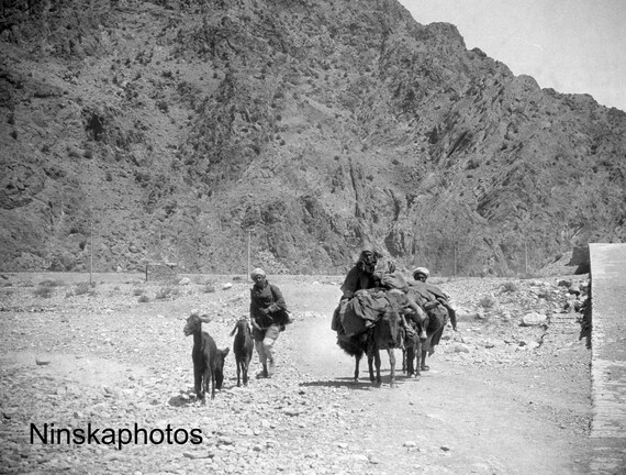 A Family of Travellers along the Khyber Pass near Landi Kotal - India - Pakistan - Vintage Photo Reproduction by James Dearden Holmes