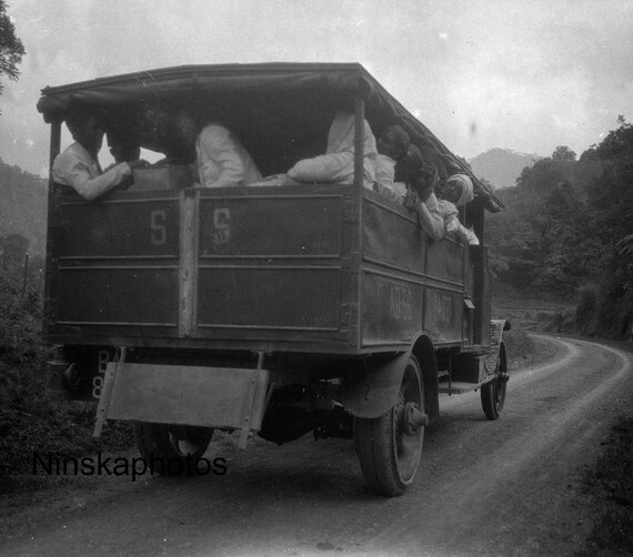 Travelling across Sumatra by Motor Bus - Indonesia - 1925 - Fine Art Antique Photo Print - Vintage Photo - 3398