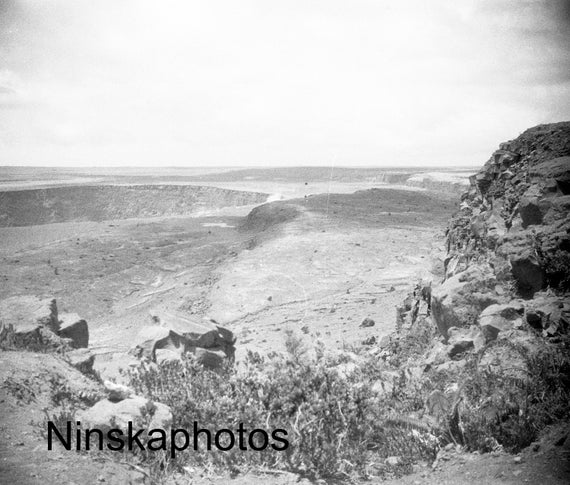 Kilauea Volcano Crater - Hawaii - Volcanology - United States - 1926 - Fine Art Antique Photo Print - Vintage Photo - 5279