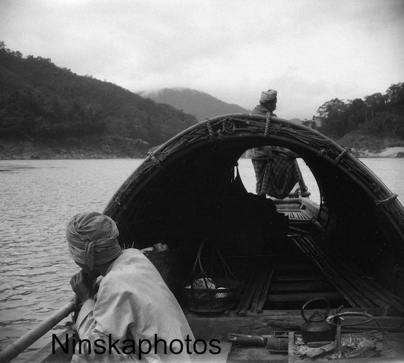 1925 Scene on a Boat on the Irrawaddy River, Myanmar, Burma by J. Dearden Holmes 1920s antique photo reprint