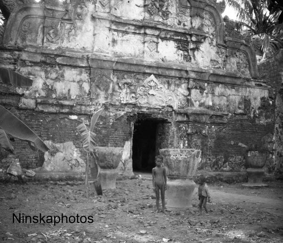 Yogyakarta - Young Children near Water Castle Taman Sari? - Java, Indonesia - 1925 - Fine Art Antique Photo Print - Vintage Photo - 3186