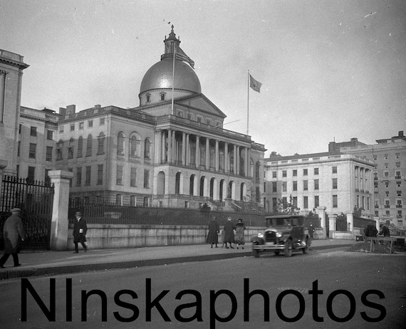 Boston 1926, The Capitol, Massachussets, United States, 1920s antique photo reprint, Vintage Photo, Architecture