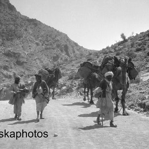 Pilgrims along the Khyber Pass near Landi Kotal - India - Pakistan - Vintage Photo Reproduction by James Dearden Holmes