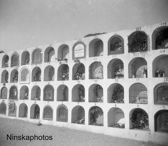 Cemetery with above the ground tombs in Mollendo, Peru 1927 - Fine Art Antique Photo Print - Vintage Photo - 8410