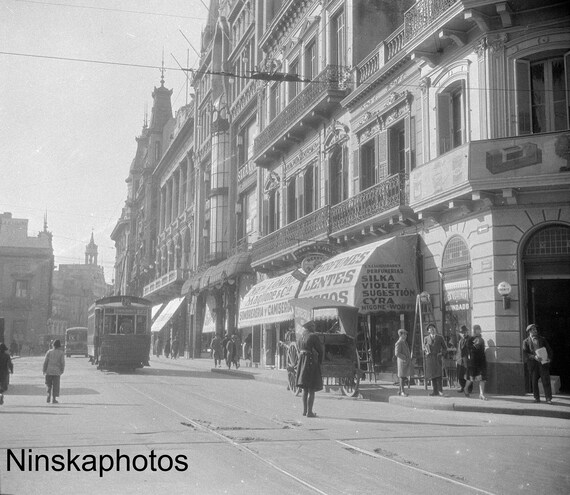 Montevideo - Street Scene - Calle Sarandi? - Uruguay 1927 - Fine Art Antique Photo Print - Vintage Photo - 8588 - Available Framed
