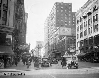 Seattle - 2nd Avenue - Washington State - United States 1926 - Fine Art Antique Photo Print - Vintage Photo - 6247