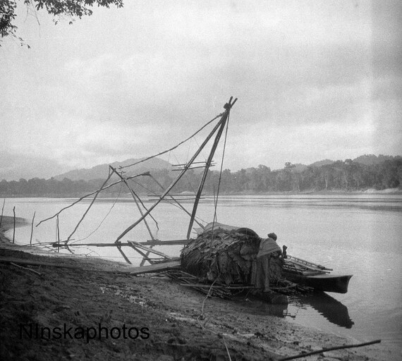 1920s On the Irrawaddy (River Scene) Burma Myanmar 1920s Antique Photo Reproduction - Vintage Photography Black and White