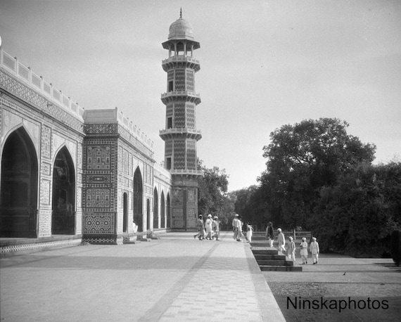 Tomb at Golden Mosque, Lahore by J. Dearden Holmes, 1920s antique photo reprint, India, Pakistan