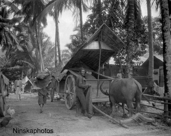 Street Scene in the Village of Moeara Sipongi - Sumatra, Indonesia - 1925 - Fine Art Antique Photo Print - Vintage Photo