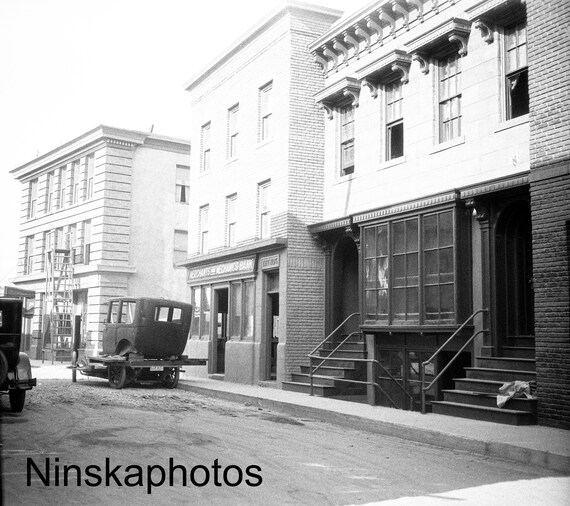 1920s Film Set Street Scene, Hal Roach Studio, Hollywood, California, 1920s antique photo reprint - Movie Industry - Vintage