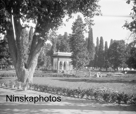 Ram Bagh, Amritsar, Punjab by J. Dearden Holmes, 1920s antique photo reprint, Black White Photography, India -