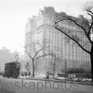 1926 Manhattan, The Plaza Hotel on 5th Avenue, New York City, NYC Street Scene, 1920s antique photo reprint - Vintage Photo