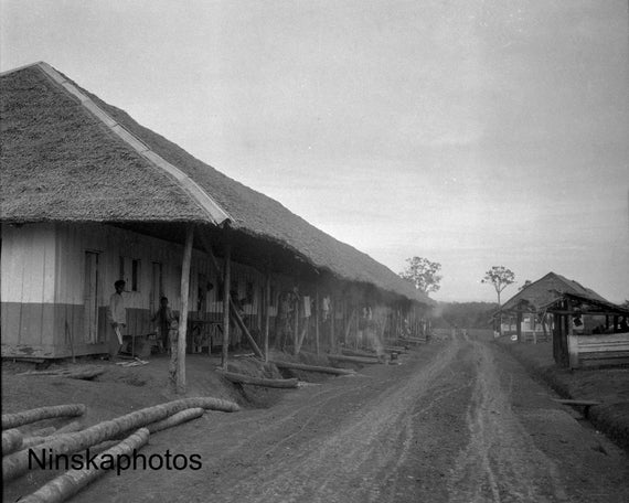 Workers Houses on Tobacco Plantation near Medan, Sumatra Indonesia - 1925 - Fine Art Antique Photo Print - Vintage Photo - 3655