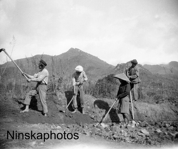 Mogok Ruby Mines, Digging for Rubies, Myanmar, Burma, Asia, 1920s antique photo reprint, Colonial Burma, Mining, Gemstones, Rubies