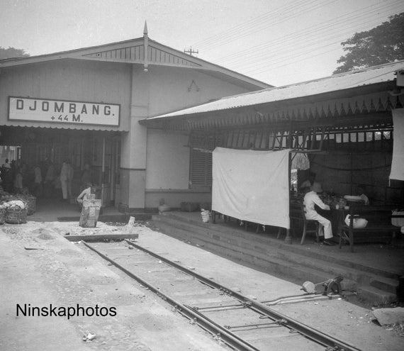 Jombang Railway Station - East Java, Indonesia - 1925 - Fine Art Antique Photo Print - BNW - Vintage Photo - 3109