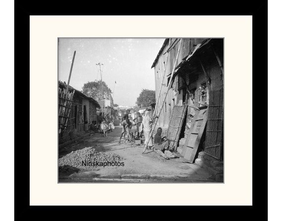 Street Scene in the Native Quarter, Calcutta (Kolkata) India Vintage Photo Reproduction by James Dearden Holmes - Historical Photography