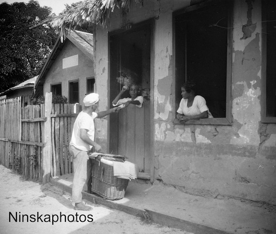 Baker Delivering Bread in Para, Brazil 1927 - Fine Art Antique Photo Print - Vintage Photo - 8966