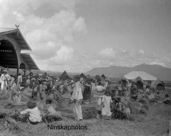 Porsea Market - Group of Locals - Rural Sumatra - Indonesia - 1925 - Fine Art Antique Photo Print - Vintage Photo