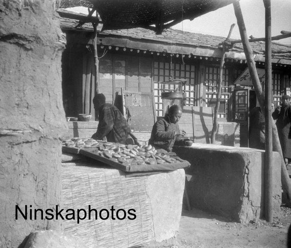 Nankow Street Food Stall - China - 1925 - Fine Art Antique Photo Print - BNW - Vintage Photo - Photography
