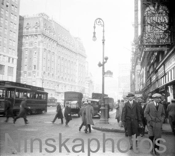 1926 Broadway at 42nd St, Manhattan, New York City, NYC Street Scene, by J. Dearden Holmes 1920s antique photo reprint - Vintage Photo