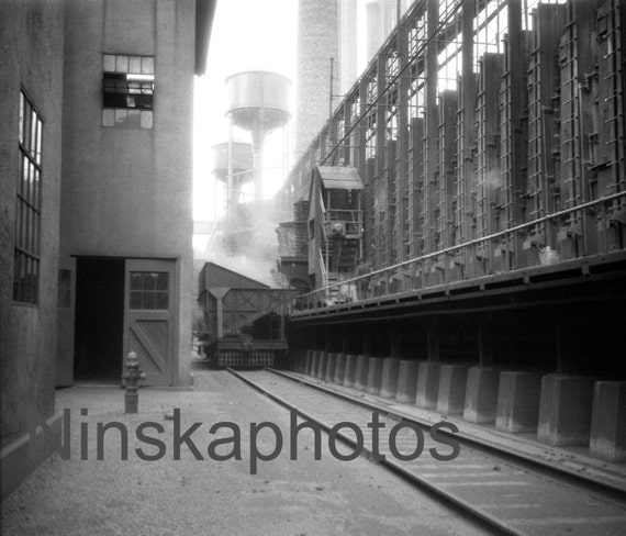 Fordson Plant - Coke Ovens, Ford Factory, Highland Park, Detroit, Michigan, United States, 1920s antique photo reprint