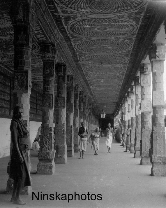 Madura - Temple Interior,  India - Vintage Photo Reproduction by James Dearden Holmes - Historical Photo