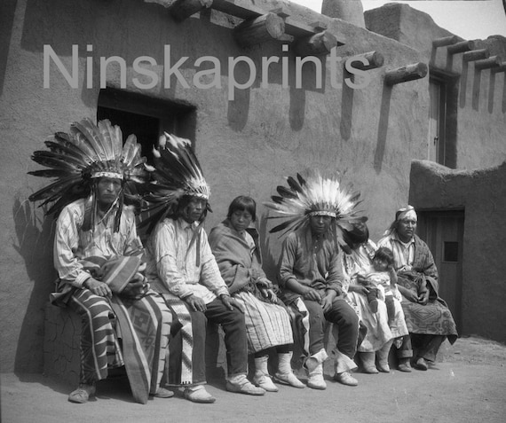 Native American Group, Indian Hills, Denver, Colorado, United States, 1920s antique photo reprint