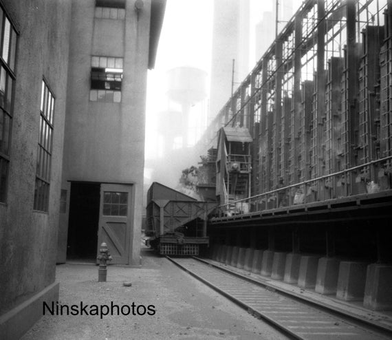 1926 Ford Factory Coke Ovens, Highland Park, Detroit, Michigan by James Dearden Holmes Antique Photo Reprint, Automobile