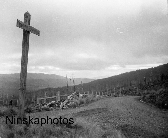 A Lonely Spot - Tasmania - Signpost (Lottah and Weldborough) - Australia - 1925 - Fine Art Photo Print - Vintage Photo - Black & White