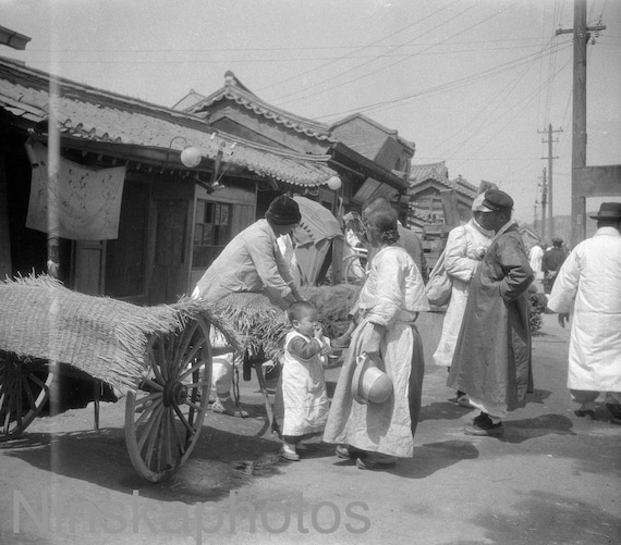 Seoul, Korea 1925 - Seoul Street Scene - 1920s antique photo reprint, vintage photo, art photo, South Korea