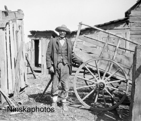 Guyton Georgia - Old Man with Cart - United States 1927 - Fine Art Antique Photo Print - Vintage Photo - Photo History - BNW