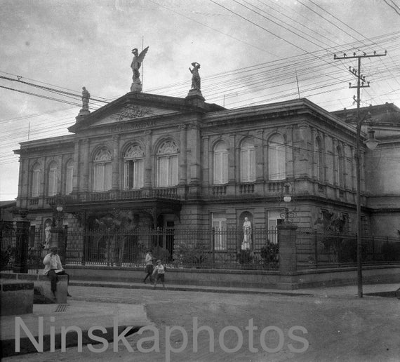 1920s Costa Rica, The National Theatre (Teatro Nacional) in San Jose by J. Dearden Holmes, 1920s antique photo reprint, Vintage Photography