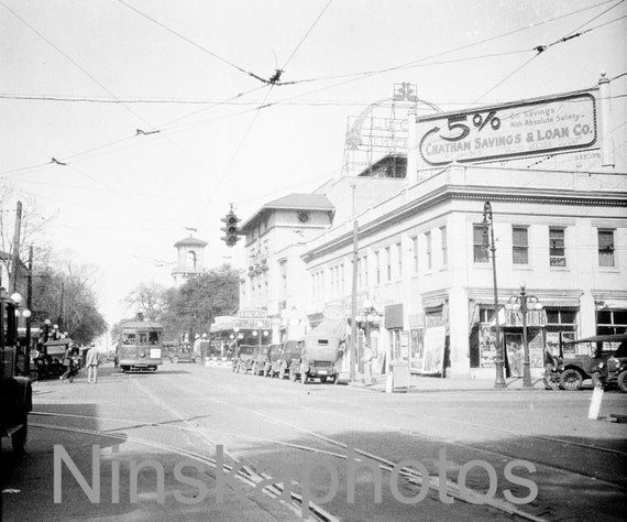 Abercorn Street, Savannah, Georgia, United States, 1920s antique photo reprint, pawn shop, wall art, art photo, Americana