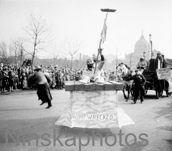Philadelphia 1927 Mummer's Parade, Shipwrecked, Pennsylvania, United States, 1920s antique photo reprint, vintage photography