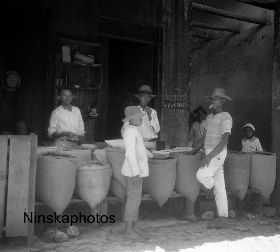 1920s Fortaleza, Brazil - Men at a Dry Goods Store - Antique Photo Reproduction - Vintage Photography - Black and White