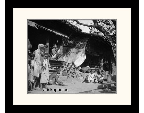 Street Scene in the Native Quarter, Calcutta (Kolkata) India Vintage Photo Reproduction by James Dearden Holmes - Historical Photography