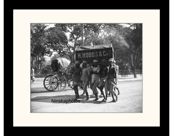 Moving a Hobbs Piano in the Native Quarter, Calcutta (Kolkata) India Vintage Photo Reproduction by James Dearden Holmes - Historical Photo