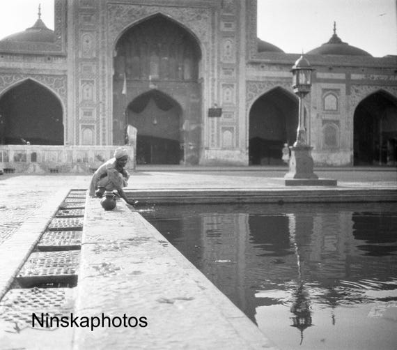 Old Mosque, Lahore by J. Dearden Holmes, 1920s antique photo reprint, India, Pakistan