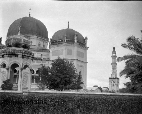 Mosque in Medan, Sumatra - Islamic Architecture - Islam - Indonesia - 1925 - Fine Art Antique Photo Print - Vintage Photo - 3666