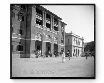 1920s Colombo, Ceylon, Sri Lanka, YMCA Building by J. Dearden Holmes, 1920s antique photo reprint, Vintage Photography, Street Scene