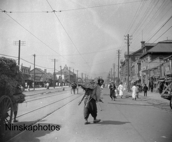 Seoul Street Scene - Korea - South Korea - 1925 - Fine Art Antique Photo Print - BNW - Vintage Photo - Photography