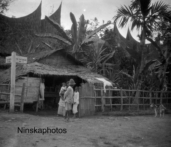 Padang Highlands - A Village Corner - Rural Life - Sumatra - Indonesia - 1925 - Fine Art Antique Photo Print - Vintage Photo - 3383