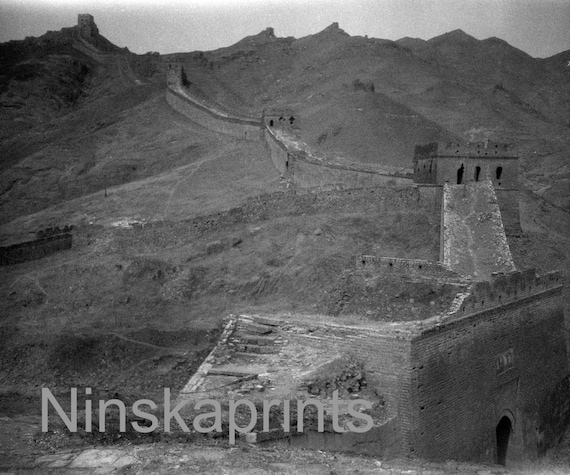 Great Wall of China, China, 1920s antique photo reprint