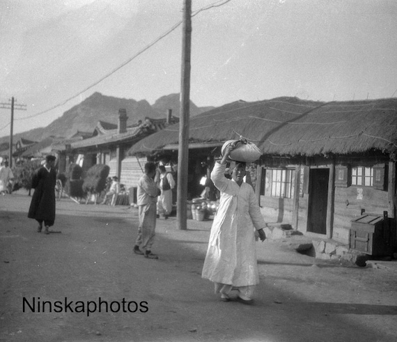 Seoul Locals - Street Scene - Korea - South Korea - 1925 - Fine Art Antique Photo Print - BNW - Vintage Photo - Photography