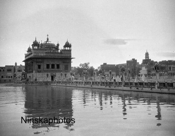 Golden Temple, Amritsar, Punjab by J. Dearden Holmes, 1920s antique photo reprint, India,