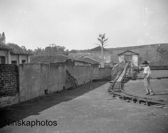 Coffee Fazenda - A primitive railway - Campinas, Brazil 1927 - Fine Art Antique Photo Print - Vintage Photo - 8712