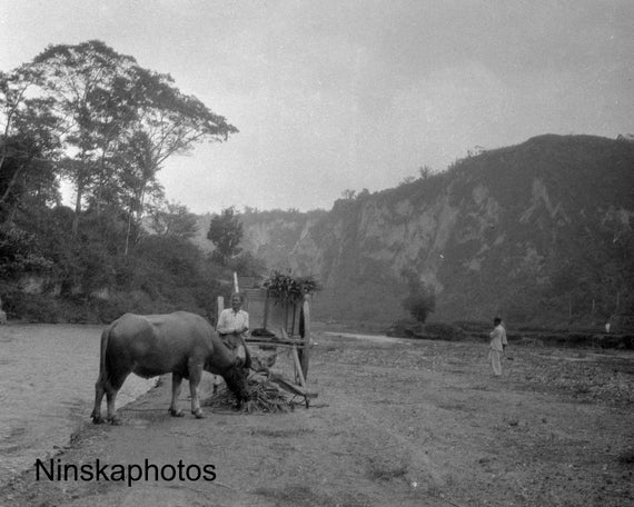 In Karbouwengat, Sianok Canyon, Bukittinggi - Sumatra, Indonesia - 1925 - Fine Art Antique Photo Print - BNW - Vintage Photo - 3332